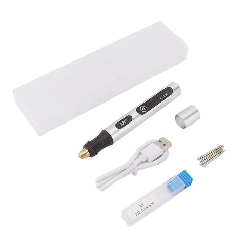 Portable Electric Engraving Tool Cordless Rotary Tool Non Slip Silver USB 4.2V 300mAh Engraving Pen for Metal Glass Wood In Australia - Darrahopens