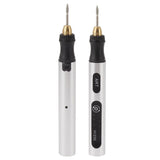 Portable Electric Engraving Tool Cordless Rotary Tool Non Slip Silver USB 4.2V 300mAh Engraving Pen for Metal Glass Wood