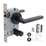 House Door Handle Lock Aluminum Black Antioxidant Coating Shock Resistance Door Lever for Bedroom Home Room In Australia - Darrahopens