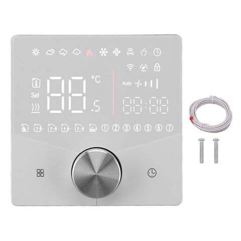 Smart Digital Thermostat LCD Color Display Precise Control Intelligent Temperature Controller White