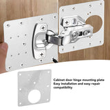 10 PCS Cabinet Hinges Repair Plate with Fixing Screws Thicken Stainless Steel Cupboard Door Hinge Repair Plate Kit for Home