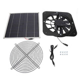 Solar Panel Fan Kit Solar Exhaust Fan 100W Solar Powered Panel with 10inch Round Fan for Greenhouse Shed Chicken Coop Black In Australia - Darrahopens