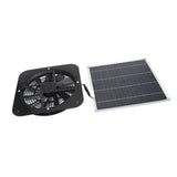 Solar Panel Fan Kit Solar Exhaust Fan 100W Solar Powered Panel with 10inch Round Fan for Greenhouse Shed Chicken Coop Black
