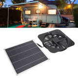 Solar Panel Fan Kit Solar Exhaust Fan 100W Solar Powered Panel with 10inch Round Fan for Greenhouse Shed Chicken Coop Black