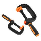 2Pcs C Clamp 2 Inch 3 Inch Adjustable Quick Release Button Slip Resistant Ergonomic for Woodworking Household Clamping Projects
