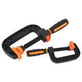 2Pcs C Clamp 2 Inch 3 Inch Adjustable Quick Release Button Slip Resistant Ergonomic for Woodworking Household Clamping Projects