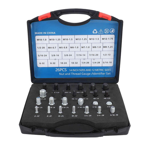 26 PCS Nut Bolt Thread Checker High Accuracy Carbon Steel ABS Nut and Bolt Thread Gauge Set for Detecting Fixed Bolts In Australia - Darrahopens