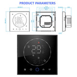 Wireless Smart Thermostat for Home Accurate Programmable Thermostat Wall Mounted Boiler Thermostat AC95‑240V Square Black