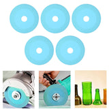 5Pcs 100mm 4 Inch Glass Cutting Disc Diamond Glass Cutting Disc Ultra Thin Saw Blade for Grinding Glass Jade Wine Bottles Tile Blue