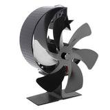 Stove Fan 6 Blades Fireplace Fan Heat Powered Fast Wind Circulation Half Moon Pattern Thermoeletric Fan for Log Burner Black In Australia - Darrahopens