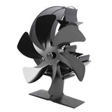 Stove Fan 6 Blades Fireplace Fan Heat Powered Fast Wind Circulation Half Moon Pattern Thermoeletric Fan for Log Burner Black In Australia - Darrahopens