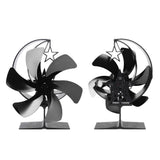 Stove Fan 6 Blades Fireplace Fan Heat Powered Fast Wind Circulation Half Moon Pattern Thermoeletric Fan for Log Burner Black In Australia - Darrahopens