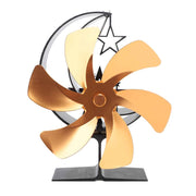 Stove Fan 6 Blades Fireplace Fan Heat Powered Fast Wind Circulation Half Moon Pattern Thermoeletric Fan for Log Burner Gold In Australia - Darrahopens