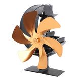 Stove Fan 6 Blades Fireplace Fan Heat Powered Fast Wind Circulation Half Moon Pattern Thermoeletric Fan for Log Burner Gold In Australia - Darrahopens