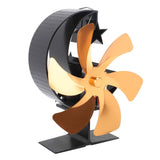 Stove Fan 6 Blades Fireplace Fan Heat Powered Fast Wind Circulation Half Moon Pattern Thermoeletric Fan for Log Burner Gold In Australia - Darrahopens