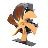 Stove Fan 6 Blades Fireplace Fan Heat Powered Fast Wind Circulation Half Moon Pattern Thermoeletric Fan for Log Burner Gold In Australia - Darrahopens
