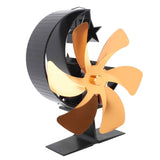 Stove Fan 6 Blades Fireplace Fan Heat Powered Fast Wind Circulation Half Moon Pattern Thermoeletric Fan for Log Burner Gold In Australia - Darrahopens