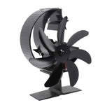 Heat Powered Stove Fan 7 Blade Moon Model Silent Operation Circulating Warm Air Highly Efficient Log Burner Fan For Wood Stove Accessories Black In Australia - Darrahopens