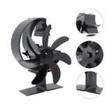 Heat Powered Stove Fan 7 Blade Moon Model Silent Operation Circulating Warm Air Highly Efficient Log Burner Fan For Wood Stove Accessories Black