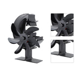 Heat Powered Stove Fan 7 Blade Moon Model Silent Operation Circulating Warm Air Highly Efficient Log Burner Fan For Wood Stove Accessories Black