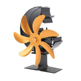 Heat Powered Stove Fan 7 Blade Moon Model Silent Operation Circulating Warm Air Highly Efficient Log Burner Fan For Wood Stove Accessories Gold