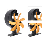 Heat Powered Stove Fan 7 Blade Moon Model Silent Operation Circulating Warm Air Highly Efficient Log Burner Fan For Wood Stove Accessories Gold