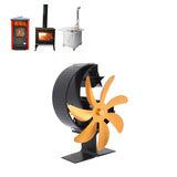 Heat Powered Stove Fan 7 Blade Moon Model Silent Operation Circulating Warm Air Highly Efficient Log Burner Fan For Wood Stove Accessories Gold