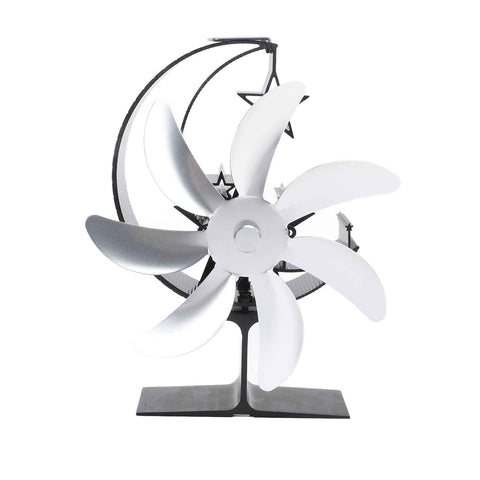 Heat Powered Stove Fan 7 Blade Moon Model Silent Operation Circulating Warm Air Highly Efficient Log Burner Fan For Wood Stove Accessories Silver In Australia - Darrahopens
