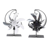 Heat Powered Stove Fan 7 Blade Moon Model Silent Operation Circulating Warm Air Highly Efficient Log Burner Fan For Wood Stove Accessories Silver In Australia - Darrahopens
