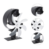 Heat Powered Stove Fan 7 Blade Moon Model Silent Operation Circulating Warm Air Highly Efficient Log Burner Fan For Wood Stove Accessories Silver