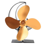 Wood Stove Fan 4 Blades Fireplace Fan Heat Powered Fast Warm Circulation Moon Star Pattern Termal Fan for Camping Outdoor Gold In Australia - Darrahopens