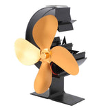Wood Stove Fan 4 Blades Fireplace Fan Heat Powered Fast Warm Circulation Moon Star Pattern Termal Fan for Camping Outdoor Gold In Australia - Darrahopens