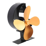 Wood Stove Fan 4 Blades Fireplace Fan Heat Powered Fast Warm Circulation Moon Star Pattern Termal Fan for Camping Outdoor Gold In Australia - Darrahopens
