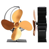 Wood Stove Fan 4 Blades Fireplace Fan Heat Powered Fast Warm Circulation Moon Star Pattern Termal Fan for Camping Outdoor Gold In Australia - Darrahopens