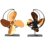 Wood Stove Fan 4 Blades Fireplace Fan Heat Powered Fast Warm Circulation Moon Star Pattern Termal Fan for Camping Outdoor Gold In Australia - Darrahopens