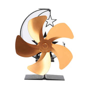 Wood Burner Fan 5 Blades Ultra Quiet Air Circulation Heating Energy Saving Heat Powered Fireplace Fan for Ice Fishing Camping Gold In Australia - Darrahopens