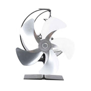 Wood Burner Fan 5 Blades Ultra Quiet Air Circulation Heating Energy Saving Heat Powered Fireplace Fan for Ice Fishing Camping Silver In Australia - Darrahopens