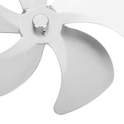 Stove Fan Blade Replacement Aluminum Alloy Enhance Warm Air Circulation Fireplace Fan 5 Blade for Stove Fan Accessories Silver