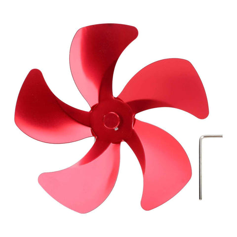 Stove Fan Blade Replacement Aluminum Alloy Enhance Warm Air Circulation Fireplace Fan 5 Blade for Stove Fan Accessories Red In Australia - Darrahopens