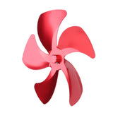 Stove Fan Blade Replacement Aluminum Alloy Enhance Warm Air Circulation Fireplace Fan 5 Blade for Stove Fan Accessories Red