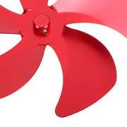 Stove Fan Blade Replacement Aluminum Alloy Enhance Warm Air Circulation Fireplace Fan 5 Blade for Stove Fan Accessories Red