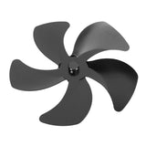 Stove Fan Blade Replacement Aluminum Alloy Enhance Warm Air Circulation Fireplace Fan 5 Blade for Stove Fan Accessories Black