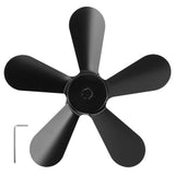 5 Blades Stove Fan Blade Aluminium Alloy Heat Powered Stove Fan Blades Replacement for Fireplace Fan Black In Australia - Darrahopens