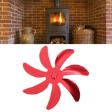 Stove Fan Aluminum Alloy Blade 7 Blades Easy Installation Universal Fireplace Fan Blade Replacement for Fireplace Fan Red