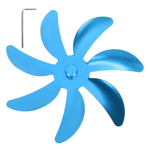 Stove Fan Aluminum Alloy Blade 7 Blades Easy Installation Universal Fireplace Fan Blade Replacement for Fireplace Fan Blue In Australia - Darrahopens