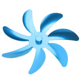 Stove Fan Aluminum Alloy Blade 7 Blades Easy Installation Universal Fireplace Fan Blade Replacement for Fireplace Fan Blue