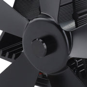 Magnetic Wall Mounted Fireplace Fan Silent Operation 5 Blade Heat Powered Wood Stove Fan Log Wood Burner Black