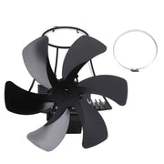 6 Blade Magnet Wall Mount Heat Powered Stove Fan Pipe Fireplace Fan Magnetic Installation for Wood Log Burners Black In Australia - Darrahopens