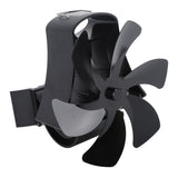 6 Blade Magnet Wall Mount Heat Powered Stove Fan Pipe Fireplace Fan Magnetic Installation for Wood Log Burners Black In Australia - Darrahopens