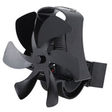 6 Blade Magnet Wall Mount Heat Powered Stove Fan Pipe Fireplace Fan Magnetic Installation for Wood Log Burners Black In Australia - Darrahopens